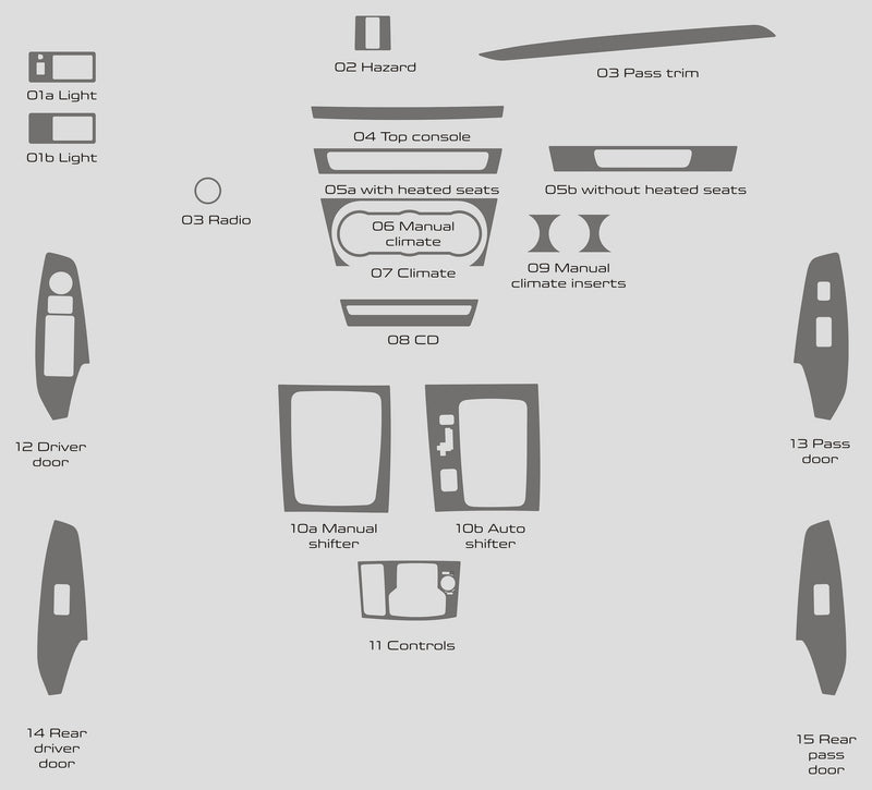 Mazda 3 (à hayon) | 2017-2018 | Kit tableau de bord (complet) | #MAM317INF