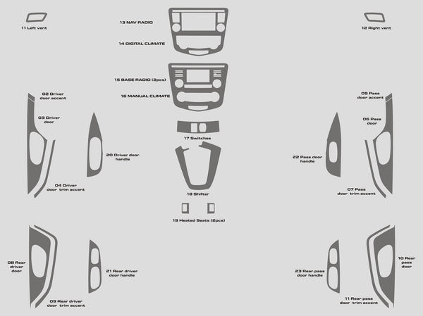 Nissan Rogue (VUS) | 2017-2020 | Kit tableau de bord (complet) | #NIRO17INF