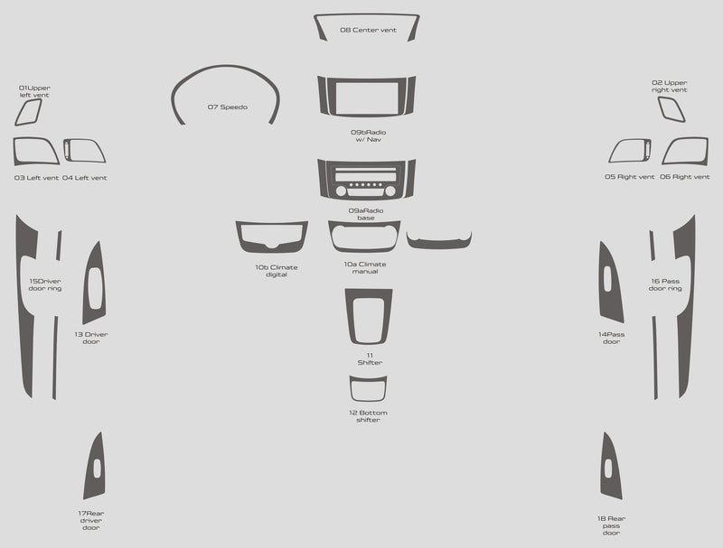 Nissan Sentra (berline) | 2016-2019 | Kit tableau de bord (complet) | #NISE16INF