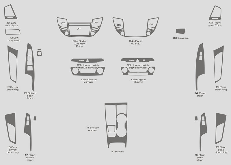 Hyundai Tucson (VUS) | 2017-2018 | Kit tableau de bord (complet) | #HYTU16INF