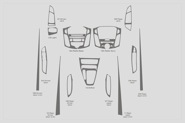 Ford Focus ST (à hayon) | 2015-2018 | Kit tableau de bord (complet) | #FOFO15INF