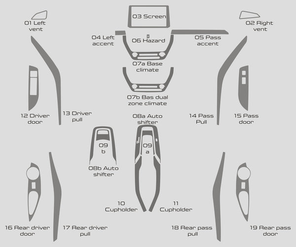 Toyota Corolla (Hatchback) | 2019-2024 | Dash kit (Full) | #TOC519INF