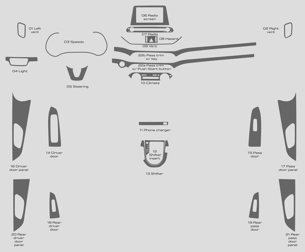 Kia Forte (berline) | 2019-2021 | Kit tableau de bord (complet) | #KIFO19INF