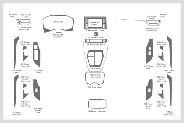 Toyota RAV4 Hybrid (SUV) | 2019-2024 | Dash kit (Full) | #TORA19INF