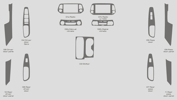 Hyundai Santa Fé (SUV) | 2019-2020 | Kit tableau de bord (complet) | #HYSA19INF