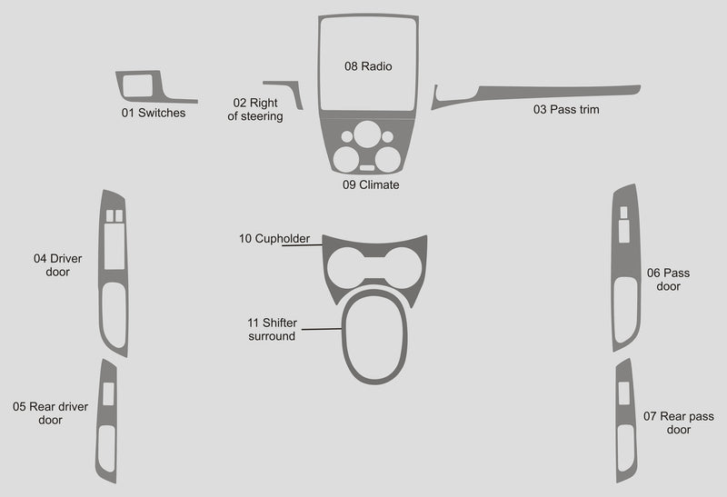 Nissan Versa Remarque (Hatchback) | 2017-2019 | Kit tableau de bord (complet) | #NIVE17INF