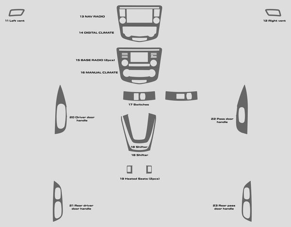 Nissan Rogue édition minuit (SUV) | 2017-2020 | Kit tableau de bord (Signature) | #NIRO17SG2