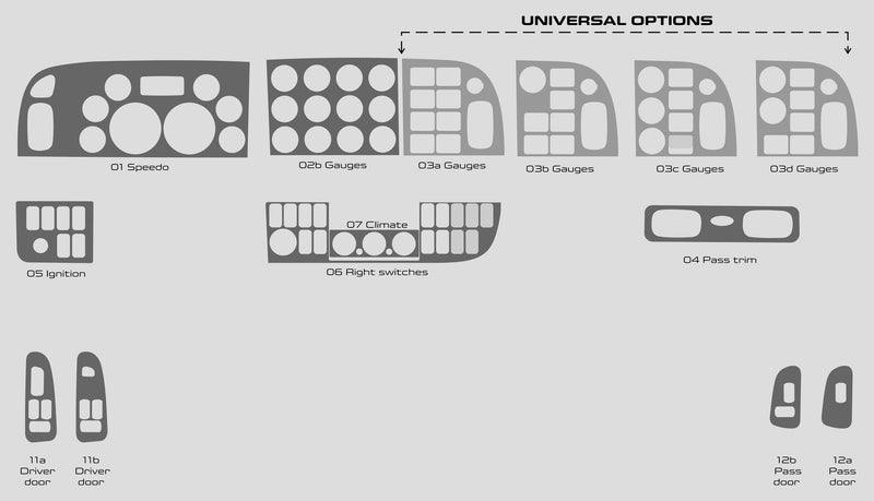 Peterbilt 389 (camion) | 2016-2021 | Kit tableau de bord (complet) | #PE3616INF