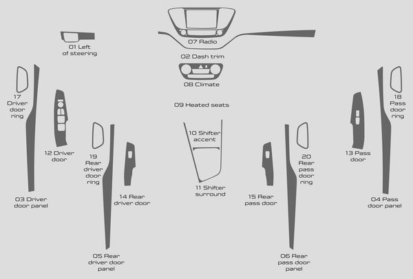 Hyundai Accent (à hayon) | 2018-2022 | Kit tableau de bord (complet) | #HYAC18INF