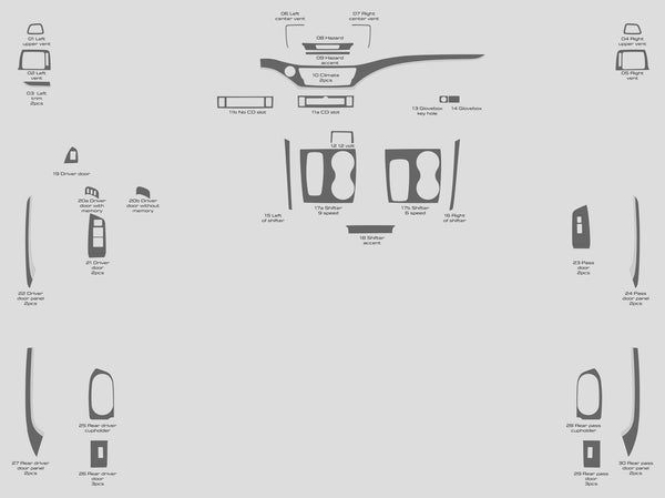 Pilote Honda (VUS) | 2016-2023 | Kit tableau de bord (complet) | #HOPI16INF