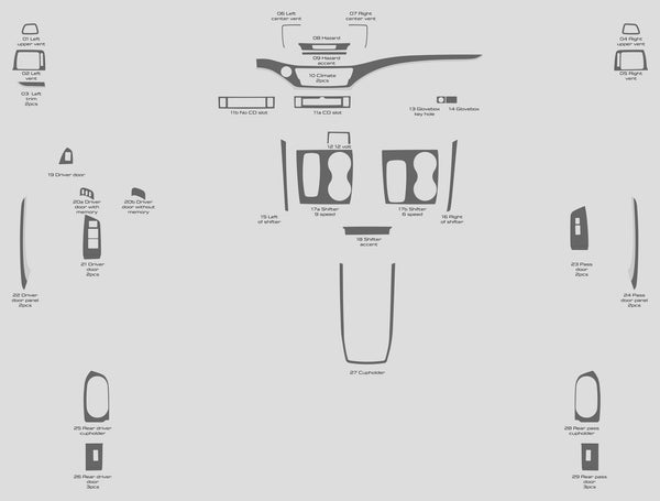 Pilote Honda (VUS) | 2016-2023 | Kit tableau de bord (complet) | #HOPI16INF2