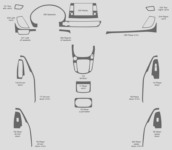 Kia Seltos (SUV) | 2021-2023 | Kit tableau de bord (complet) | #KISS21INF