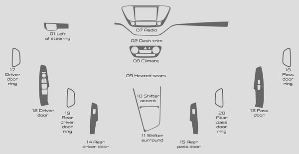 Hyundai Accent (à hayon) | 2018-2021 | Kit tableau de bord (complet) | #HYAC18INT