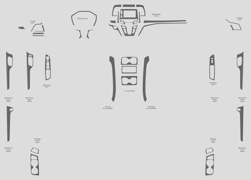 Honda Odyssey (Minifourgonnette) | 2018-2023 | Kit tableau de bord (complet) | #HOOD18INF