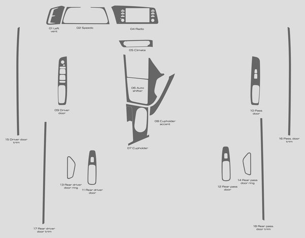 Hyundai Elantra (berline) | 2021-2023 | Kit tableau de bord (complet) | #HYEL21INF