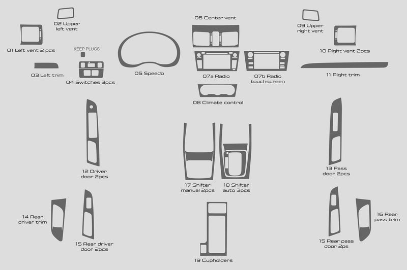 Subaru Impreza (Sedan) | 2014-2016 | Dash kit (Full) | #SUIM14INF