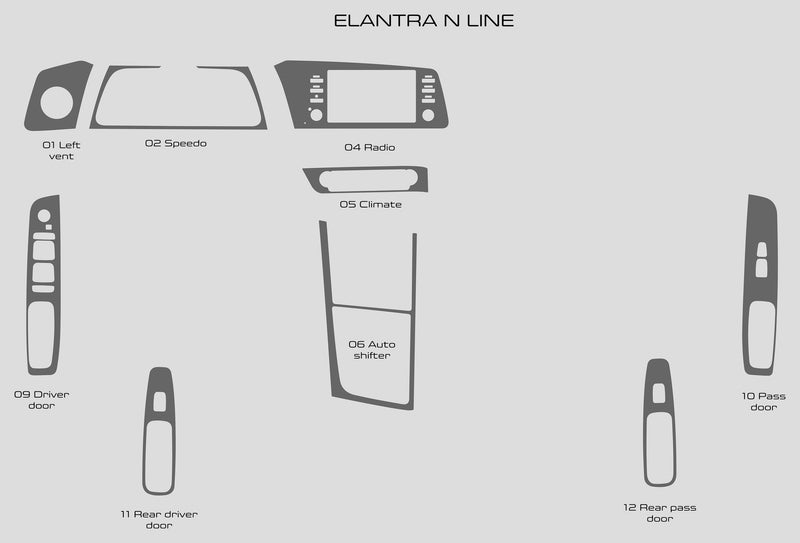 Hyundai Elantra (Sedan) | 2021-2023 | Dash kit (Full) | #LUXEN21INT