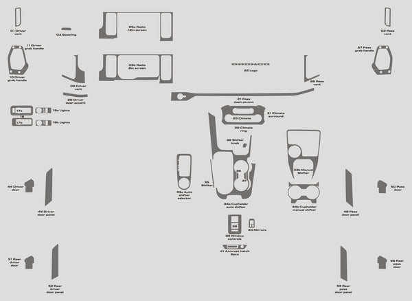 Ford Bronco (VUS) | 2021-2023 | Kit tableau de bord (complet) | #FOBR21INT