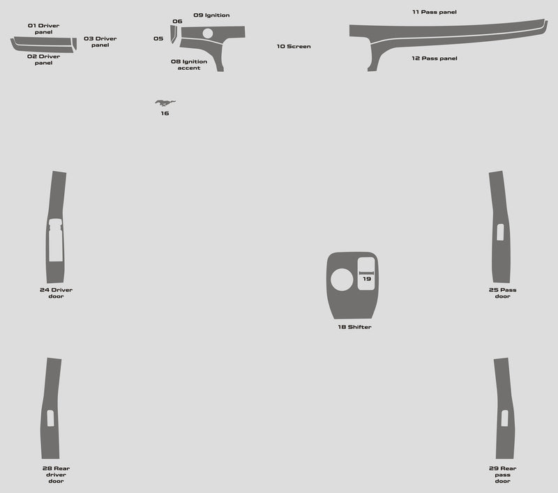 Ford Mustang Mach-E (VUS) | 2021-2023 | Kit tableau de bord (complet) | #FOME21SGN