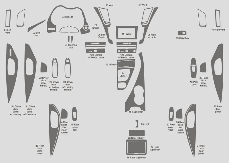 Infiniti Q50 (berline) | 2014-2022 | Kit tableau de bord (complet) | #INQ514INF