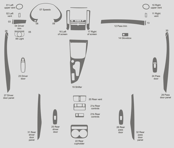 Infiniti QX50 (VUS) | 2019-2023 | Kit tableau de bord (complet) | #INX519INF