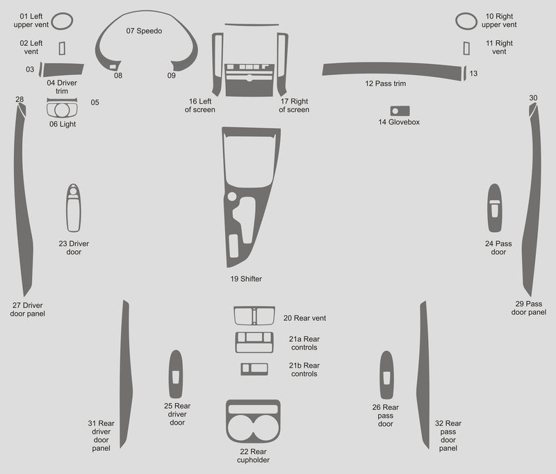 Infiniti QX55 (VUS) | 2019-2023 | Kit tableau de bord (complet) | #INX519INF