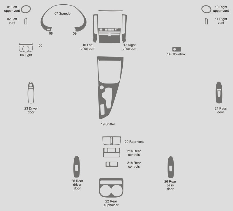 Infiniti QX50 (VUS) | 2019-2023 | Kit tableau de bord (complet) | #INX519INT