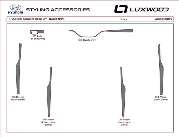 Hyundai Accent (Hatchback) | 2018-2020 | Dash kit (Signature) | #LUXAC18SGN