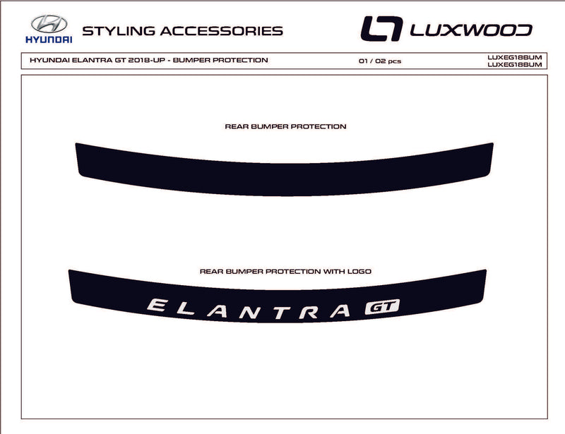 Hyundai Elantra GT (Hatchback) | 2018-2021 | Bumper protector | #LUXEG18BUM