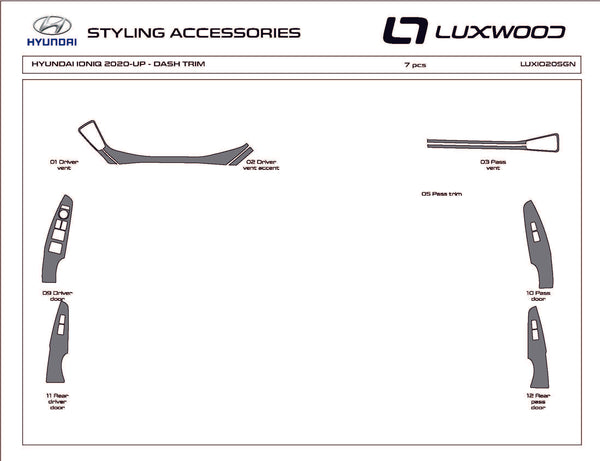 Hyundai Ioniq (à hayon) | 2018-2019 | Kit tableau de bord (Signature) | #LUXIO18SGN