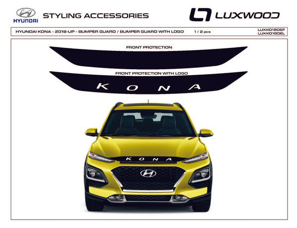 Hyundai Kona (SUV) | 2018-2021 | Hood Deflector w/logo | #LUXKE18DEL