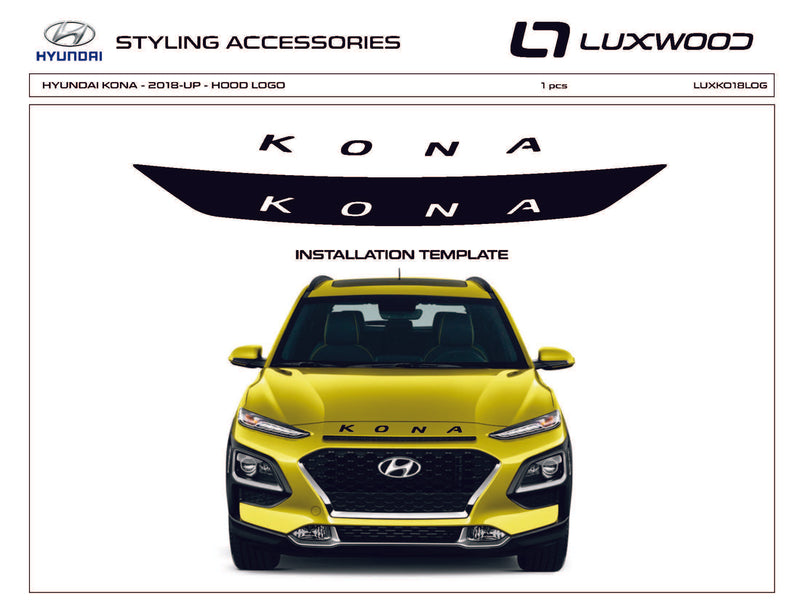 Hyundai Kona (SUV) | 2018-2021 | Hood Logo | #LUXKO18LOG