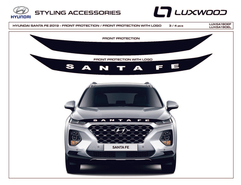Hyundai Santa Fe (SUV) | 2019-2020 | Hood Deflector | #LUXSA19DEF