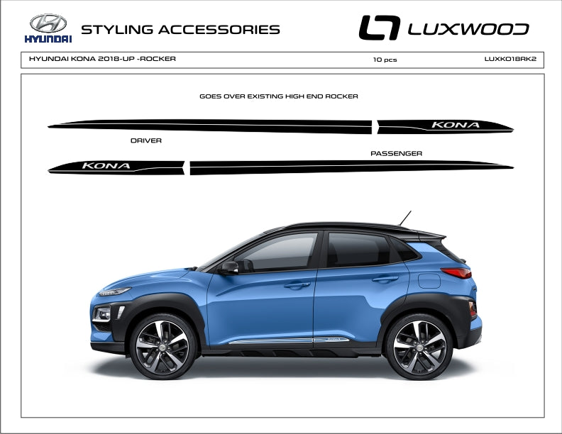 Hyundai Kona (SUV) | 2018-2023 | Rocker | #LUXKO18RK2