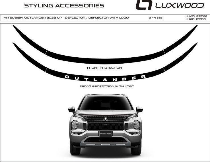 Mitsubishi Outlander (SUV) | 2022-2024 | Hood Deflector | #LUXOU22DEF