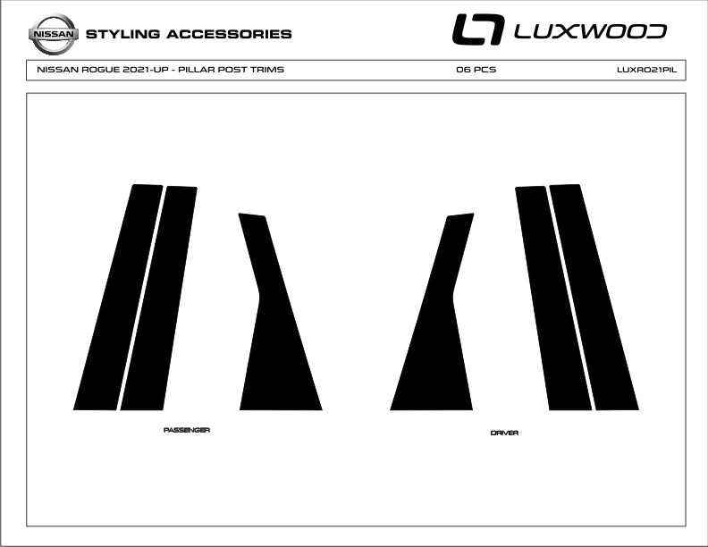 Nissan Rogue (SUV) | 2021-2024 | Pillars | #LUXRO21PIL