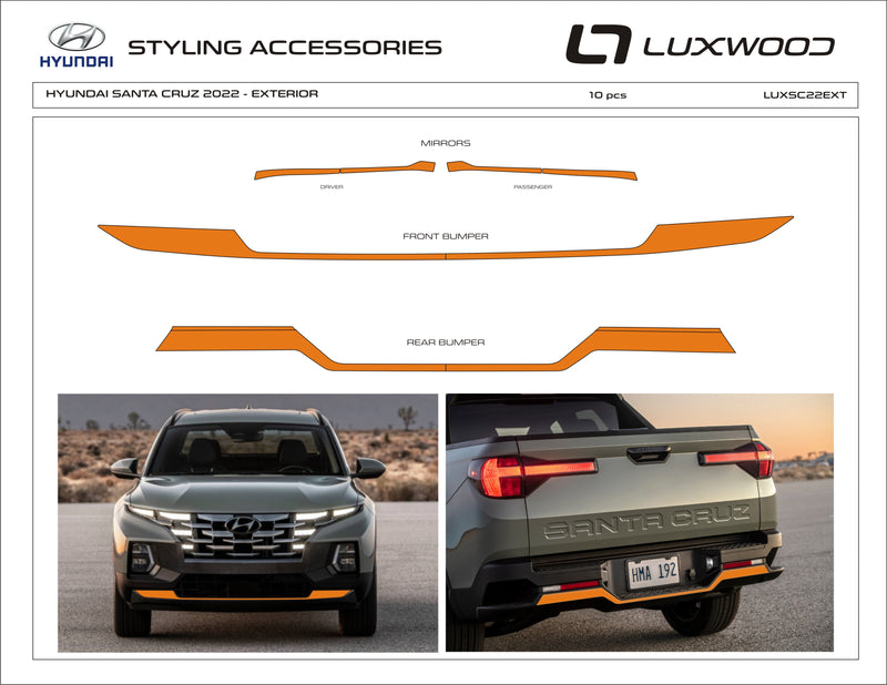 Hyundai Santa Cruz (Pickup) | 2022-2024 | Exterior Trim | #LUXSC22EXK