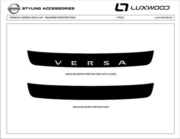 Nissan Versa (Sedan) | 2021-2024 | Bumper protector w/logo | #LUXVE21BUL