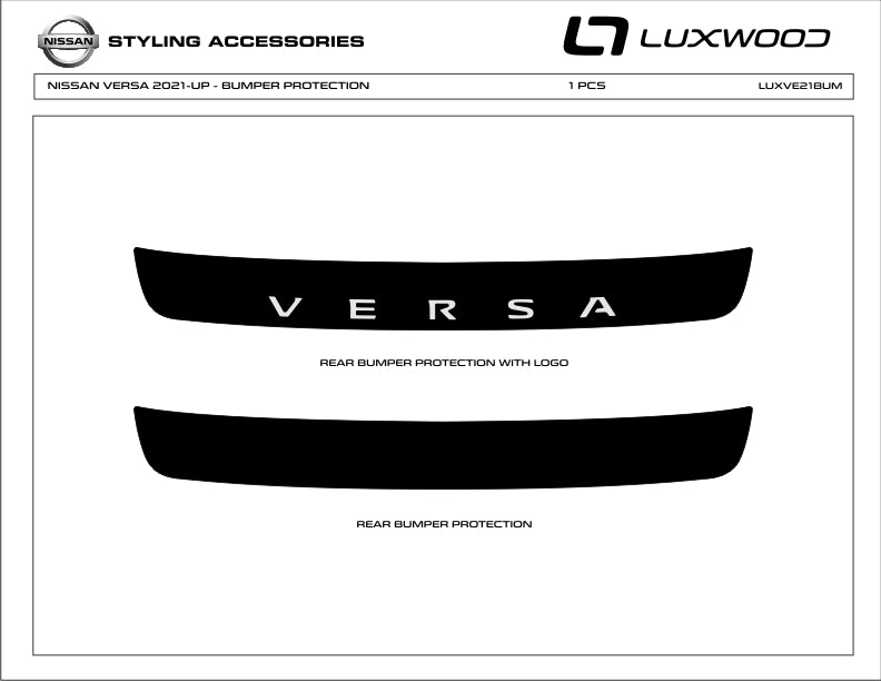 Nissan Versa (Sedan) | 2021-2024 | Bumper protector w/logo | #LUXVE21BUL