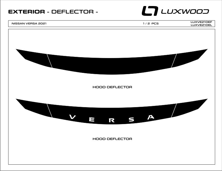 Nissan Versa (Sedan) | 2021-2024 | Hood Deflector w/logo | #LUXVE21DEL